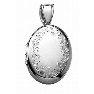 14k White Gold Premium Oval Photo Locket