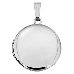 14k White Gold Round Photo Locket