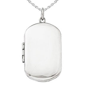 Sterling Silver Dog Tag Photo Locket