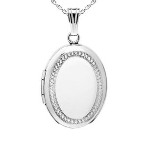 Sterling Silver Oval Photo Locket