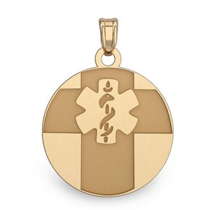 14k Gold Filled Medical ID Round Charm or Pendant