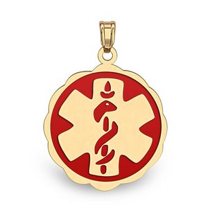 14k Gold Filled Medical ID Round Charm or Pendant