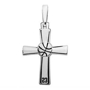 High Polished Basketball Cross w  Number