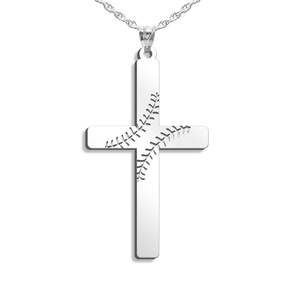 Baseball Stitch Cross Pendant