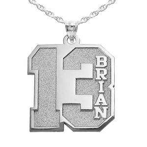 Personalized Number Pendant with Name