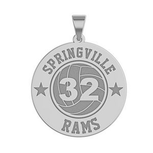 Personalized Volleyball Team   Number Round Disc Pendant or Charm