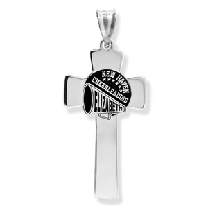 Customized Cheerleading Cross Pendant