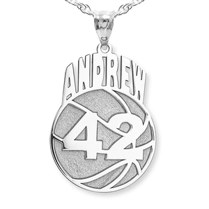 Custom Basketball Pendant w  Name   Number