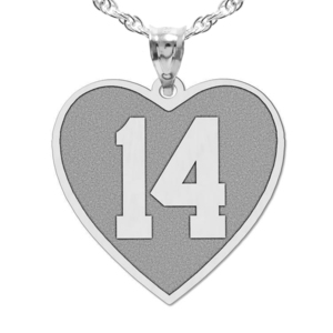 Heart Shaped Number Charm or Pendant