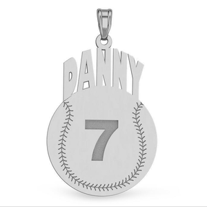 Custom Softball Charm or Pendant w  Name   Number