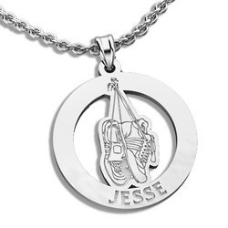 Running or Jogging Sneakers Cut Out Pendant with Name