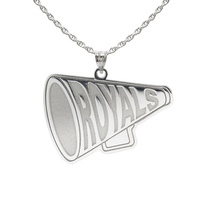 Custom Cheerleader  Megaphone  Charm or  Pendant w  Team Name