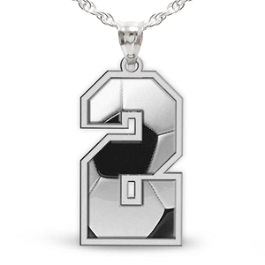 Soccer Color Enameled Single Number Pendant or Charm