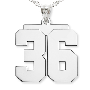  NEW  High Polished Jersey Number Charm or  Pendant with 2 Digits