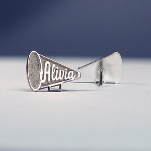 Personalized Cheerleader Megaphone Earrings