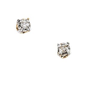 14K Yellow Gold Children s Diamond Earring