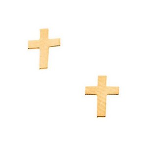 14K Yellow Gold Children s Cross Earring