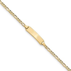 14k Yellow Gold Children s ID Figaro Bracelet