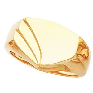 14K Gold Men s Shield Signet Ring