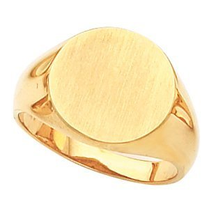 14K Gold Men s Round Signet Ring