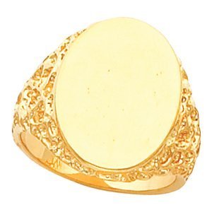 14K Gold Men s Oval Signet Ring