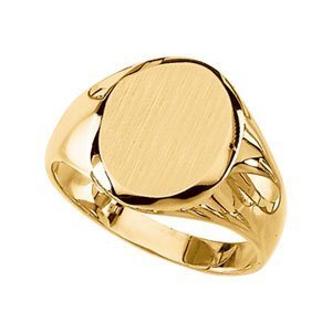 14K Gold Men s Round Signet Ring