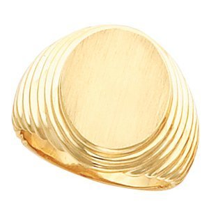 14K Gold Men s Oval Signet Ring