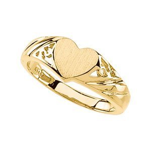 14K Gold Women s Heart Signet Ring