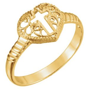 14K Yellow Gold Cross Ring