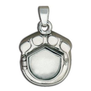 Sterling Silver  Photo  Paw Print Cremation Locket