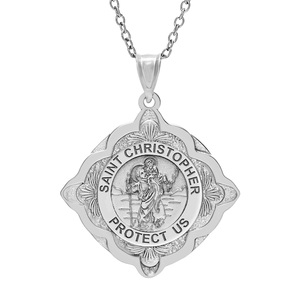 Saint Christopher Cathedral Round Religious Medal   EXCLUSIVE 