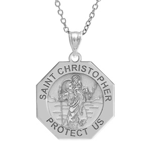 Saint Christopher Perfect Octagon Religious Medal    EXCLUSIVE 