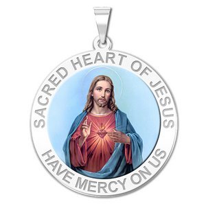 Sacred Heart of Jesus Religious Medal  Color EXCLUSIVE 