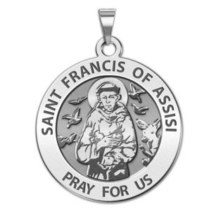 Saint Francis of Assisi Round Religious Medal  EXCLUSIVE 