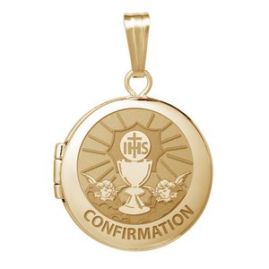 14k Yellow Gold Round  Confirmation  Chalice Locket