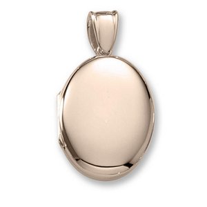 18k Premium Weight Yellow Gold Oval Picture Locket Jewelry