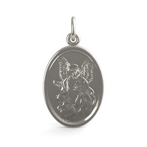 Guardian Angel Oval Disc Charm