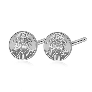 Pair of Saint Francis of Assisi Stud Earrings