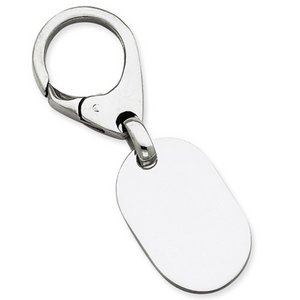 Engravable Sterling Silver Keychain