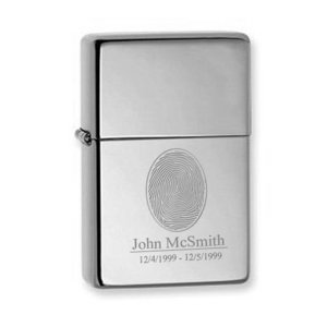 Custom Fingerprint Zippo Chrome Lighter