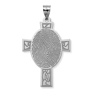 Custom Fingerprint Cross Charm or Pendant