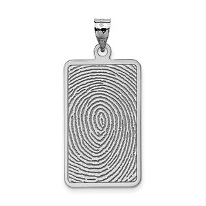 Custom Fingerprint Rectangle Charm or Pendant