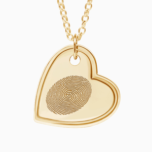 3D Sideways Heart with Fingerprint