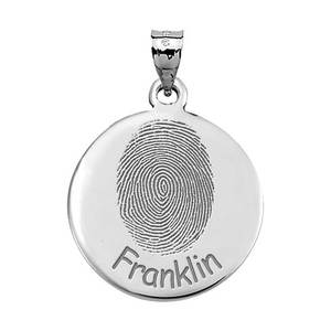 Custom Fingerprint Round Charm or Pendant