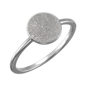 Custom Fingerprint Women s Fingerprint Round Signet Ring