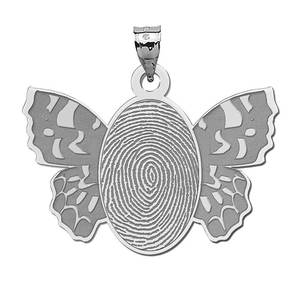 Custom Fingerprint Butterfly Charm or Pendant