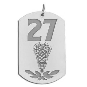 Personalized Lacrosse Number Dog Tag Pendant