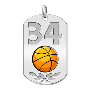 Personalized Basketball Number Dog Tag Color Pendant