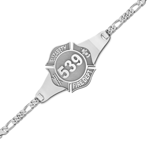 Personalized Firefighter Badge Bracelet with Your Department and Badge Number