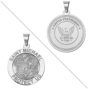 Saint Michael Doubledside NAVY Religious Medal  EXCLUSIVE 